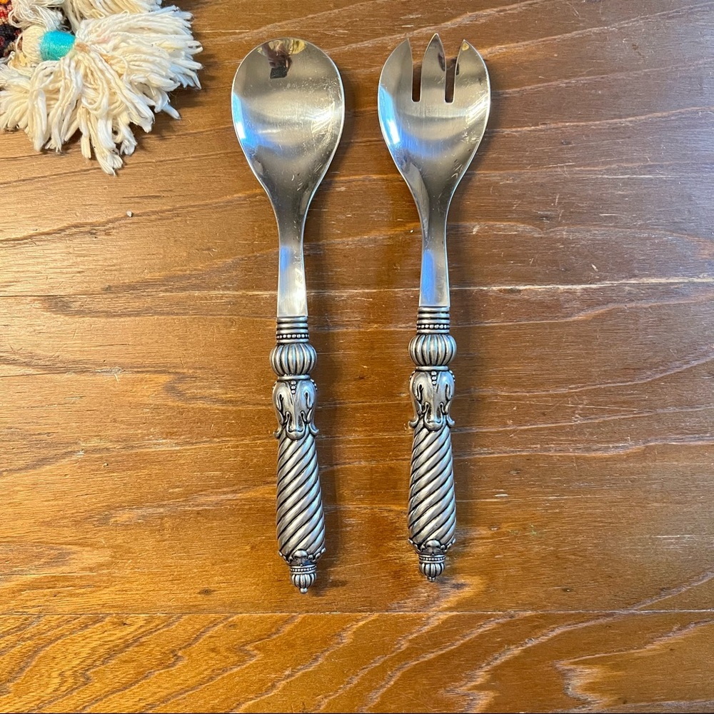 Lenox Spyro Salad Tongs Silver (2 pieces)